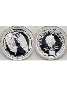 2022 Tokelau 5$ Moneda 1 onza Buho