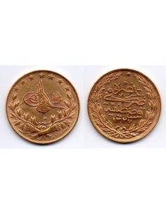 1327/9 Turkia 1909 100 Kurush Oro