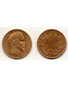 1857 A Francia Moneda Conmemorativa 20 Francos - Napoleón III