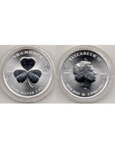 2022 Niue 2$ Moneda 1 onza Trébol-Shamrock