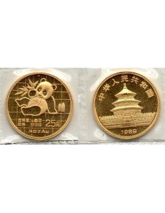 1989 China 25 Yuans oro, 1/4 Onza Panda