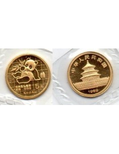 1989 China - 1/20 onz Oro 5 yuans Panda
