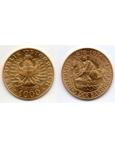 1976 Moneda Conmemorativa 1976 Austria 1000 Schilling