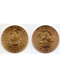 1976 Moneda Conmemorativa 1976 Austria 1000 Schilling