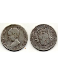 1892 2 Peseta de plata Alfonso XIII