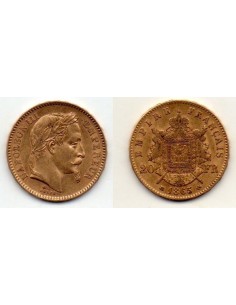 1865 BB Francia 20 Francos de oro - Napoleón III