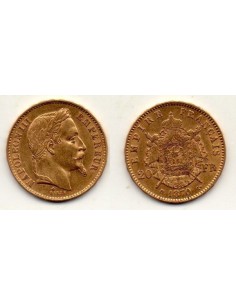 1870 BB Francia 20 Francos de oro - Napoleón III
