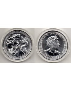 2022 Ascension Island 2 Pounds Sant Jorge y Dragon