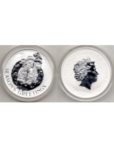 2022 Tuvalu Moneda 1 onza Simpson Seasons Greetings