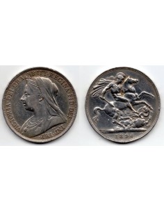 1896 Reino Unido, 1 Corona plata / Victoria