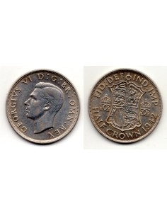 1942 Reino Unido, 1/2 Corona plata / Georgius VI