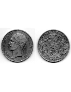 1853 Bélgica - 5 Francs - Leopoldo Premier Roi