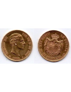 1880 25 Pesetas Oro Alfonso XII - MS M