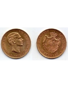 1878 25 Pesetas Oro Alfonso XII - DE M