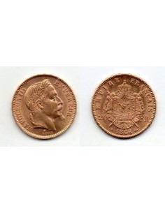 1866 A Francia 20 Francos de oro - Napoleón III