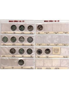 Lote España de 2 pesetas de plata del periodo 1869/1905