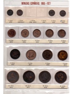 Lote España de monedas Cobre del periodo 1870/1912