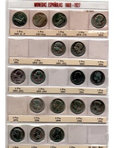 Colección España de 1 peseta de plata del periodo 1869/1904