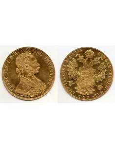Moneda 4 Ducados Oro Austria 1915