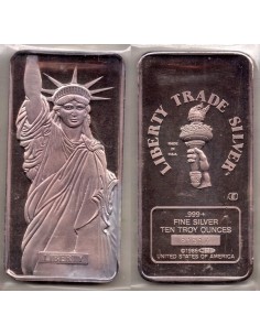 Lingote de 10 oz. de plata Libertad Muy Rara