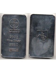 Lingote de 250 Gramos plata Union Bank of Switzerland
