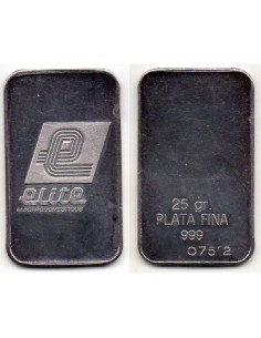 Lingote de 25 Gramos plata pura Elite