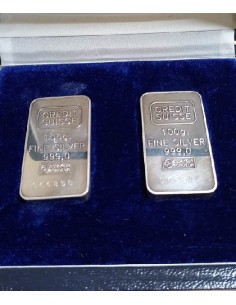 2 Lingotes de 100 Gramos plata pura Credit Suisse