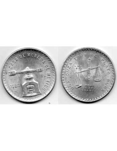 1980 MEXICO - 1 ONZA TROY DE PLATA FINA