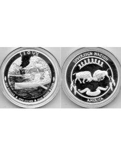 2023 EEUU 1 Dollar de Plata - 1 onza Jefe Indio Sioux en Canoa