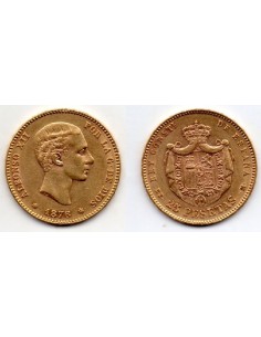 1876 25 Pesetas Oro Alfonso XII - DE M