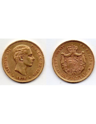 1876 25 Pesetas Oro Alfonso XII - DE M