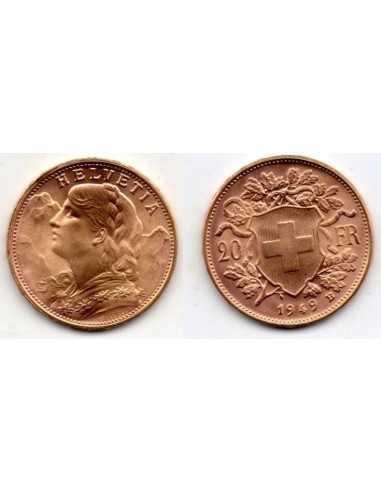 1949 Suiza 20 Francos oro - Vrenelli -