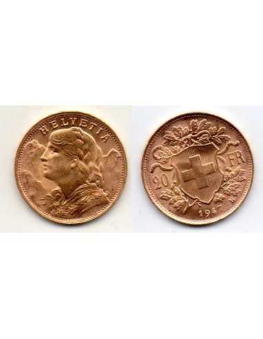 1947 Suiza 20 Francos oro - Vrenelli -