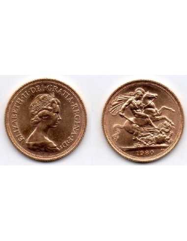 1980 Reino Unido, 1 Soberano / Isabel II