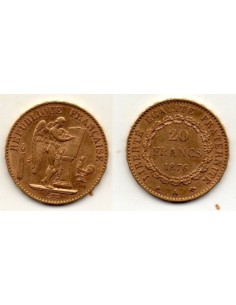 1876 A Francia Moneda Conmemorativa 20 Francos - Angel