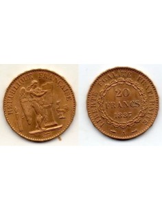 1887 A Francia Moneda Conmemorativa 20 Francos - Angel