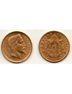 1865 A Francia 20 Francos de oro - Napoleón III
