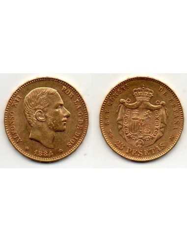 1884 25 Pesetas Oro Alfonso XII - MS M