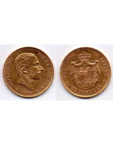 1883 25 Pesetas Oro Alfonso XII - MS M