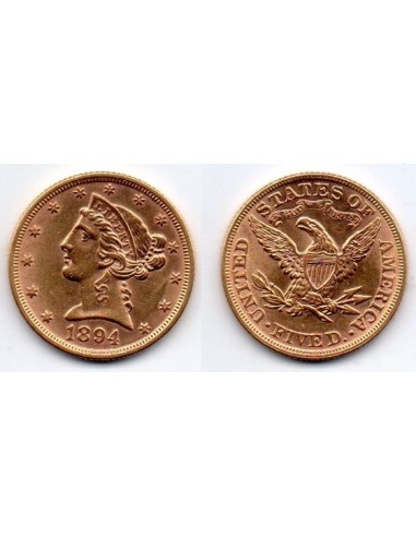1894 EEUU Moneda Conmemorativa 5 Dolares Liberty