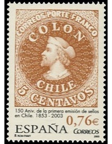 Año 2003 - 3997 150 Aniv. de la primera emisión de sellos de Chile
