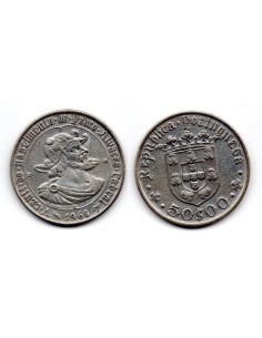 1968 Portugal 50 Escudos - Moneda plata 