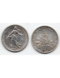 1917 - FRANCIA , 1 franco DE PLATA