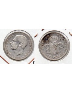 1881 1 peseta de plata Alfonso XII - MS M
