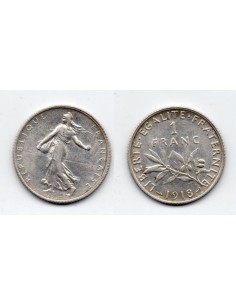 1918 - FRANCIA , 1 franco DE PLATA