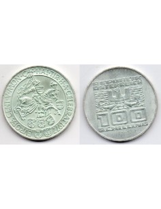 1977 AUSTRIA - 100 SCHILLINGS Europa Cent V Mon