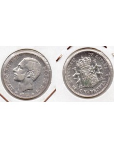 1882 1 peseta de plata Alfonso XII - MS M