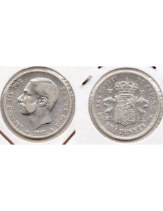 1885*86 1 peseta de plata Alfonso XII - MS M