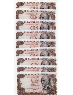 1970 - 9 BilleteS 100 pesetas España - Falla SC