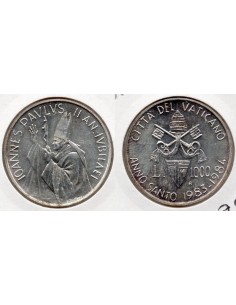 1983 Vaticano, 1000 Liras - ANNO SANTO ,Moneda plata